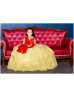 Red And Yellow Lace Tulle Chic Flower Girl Dress